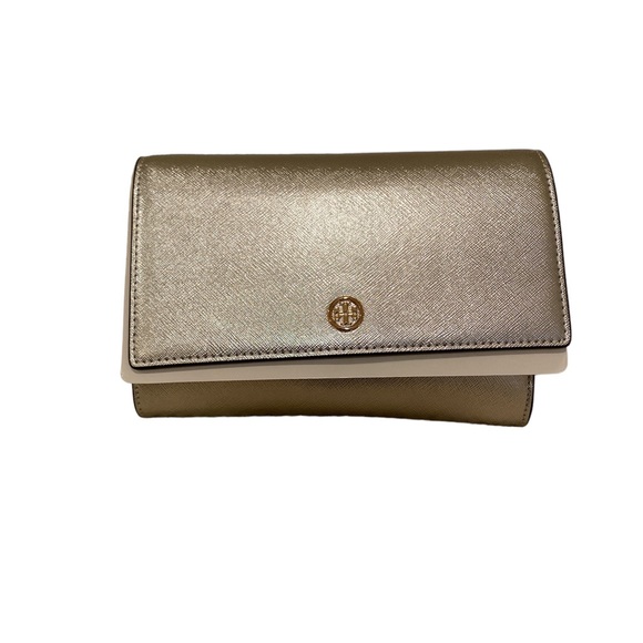 BRAND NEW Tory Burch Robinson Metallic Chain Wallet - Picture 3 of 6